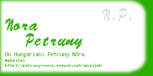 nora petruny business card